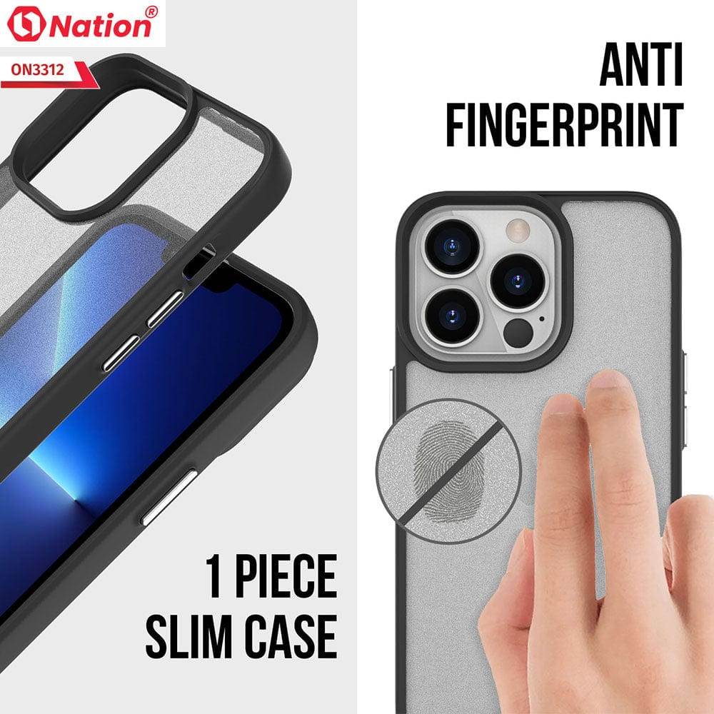 iPhone 13 Cover - Black - ONation Silk Series - Premium Quality Drop Tested Tpu+Pc Semi-Transparent Soft Edges