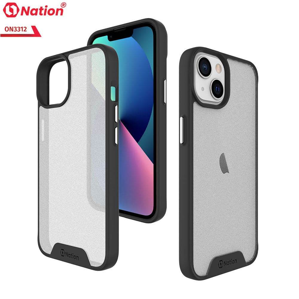 iPhone 13 Cover - Black - ONation Silk Series - Premium Quality Drop Tested Tpu+Pc Semi-Transparent Soft Edges