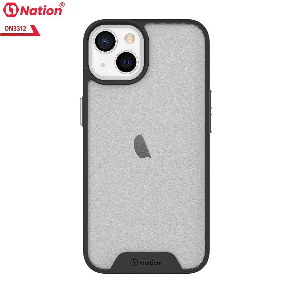 iPhone 13 Cover - Black - ONation Silk Series - Premium Quality Drop Tested Tpu+Pc Semi-Transparent Soft Edges