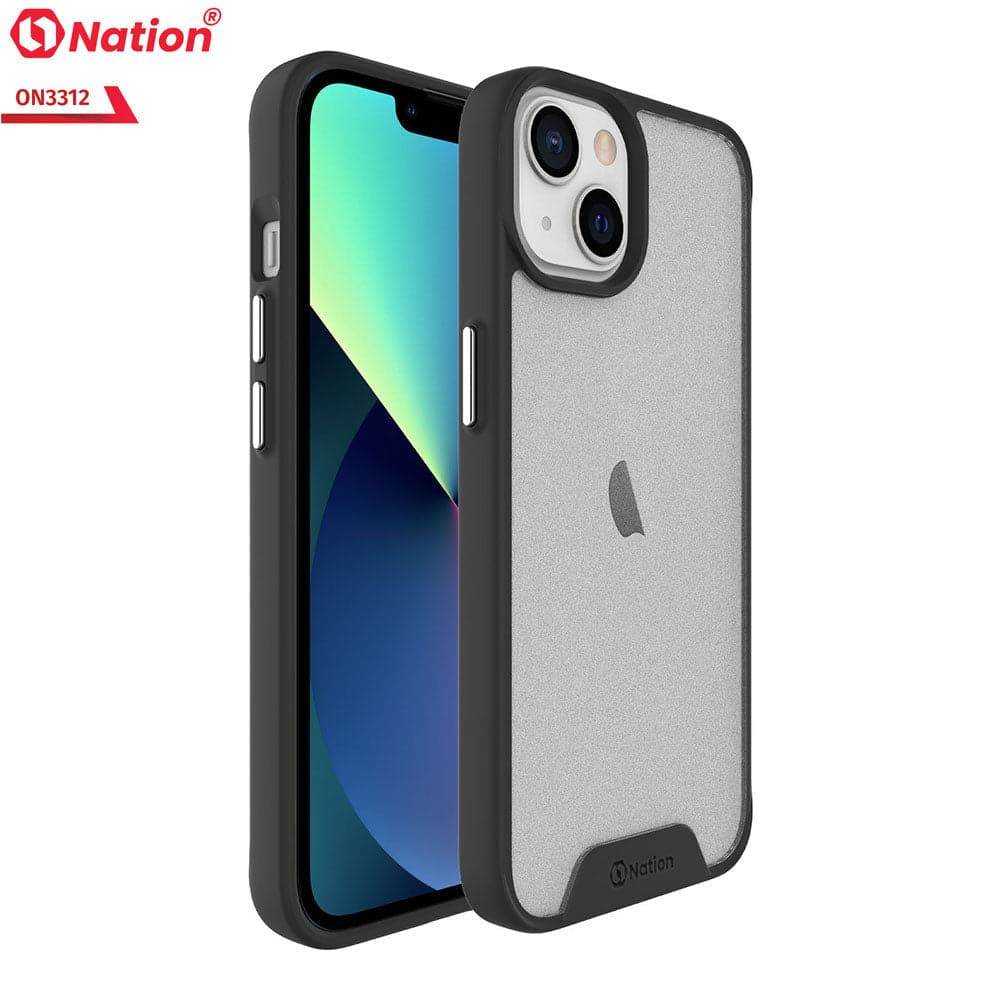 iPhone 13 Cover - Black - ONation Silk Series - Premium Quality Drop Tested Tpu+Pc Semi-Transparent Soft Edges