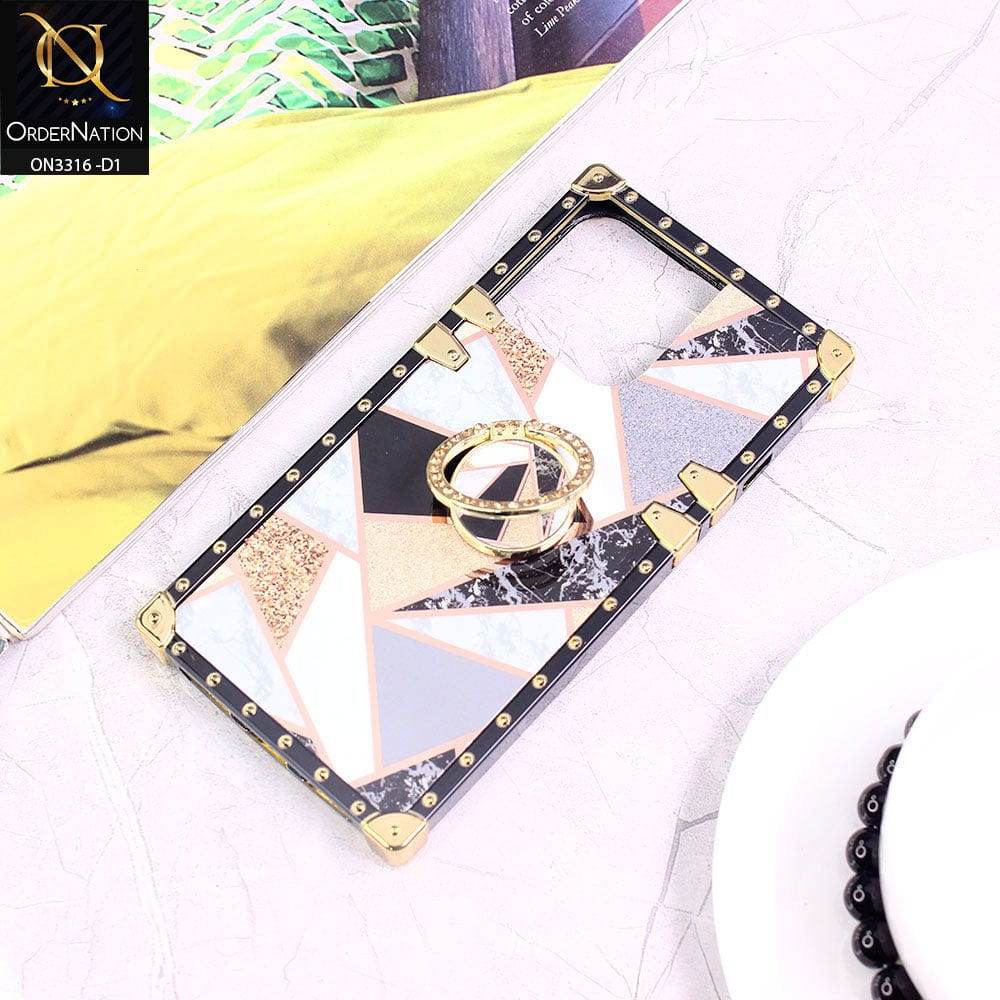 iPhone 13 Cover - Design 1 - Smart Mosaic Marble and Glitter Trunk Style Soft Case Without Strap - Futurestore.pk