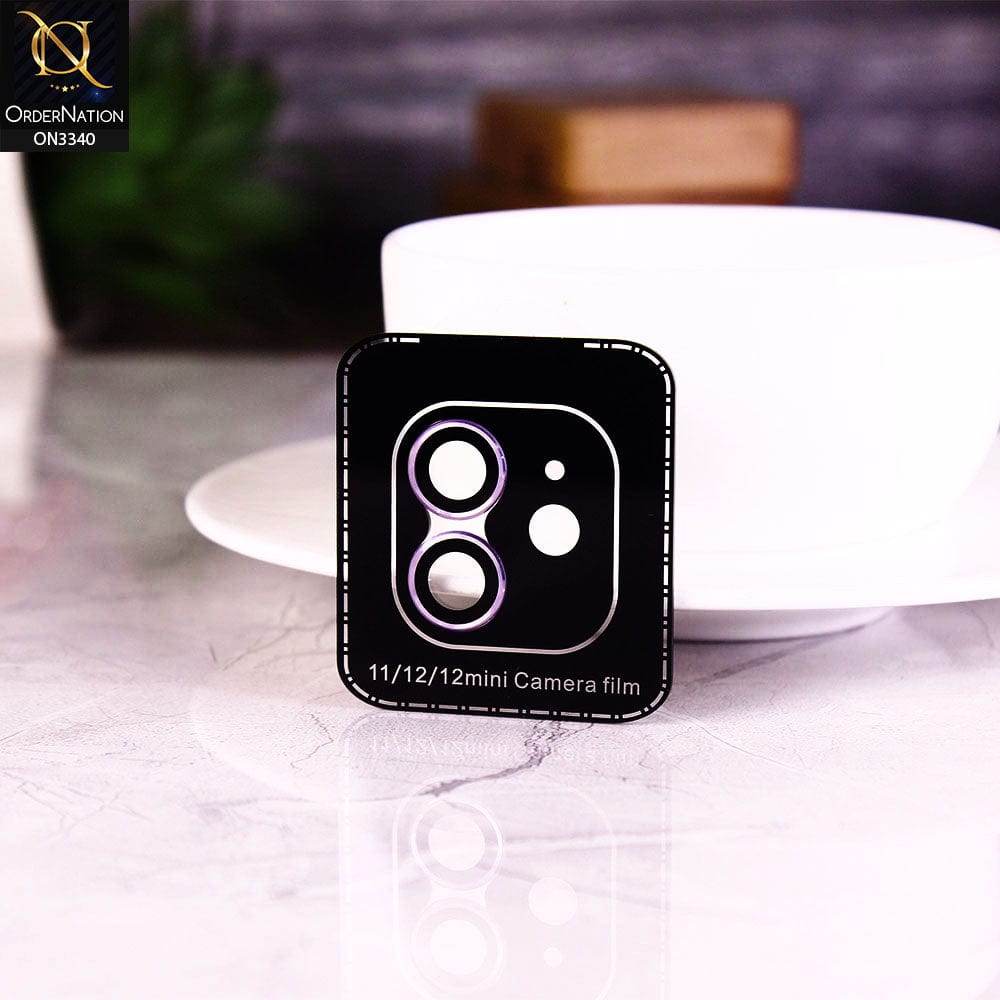 iPhone 11 Protector - Purple - Aluminium Alloy Metal Tempered Glass Camera Protector - Futurestore.pk
