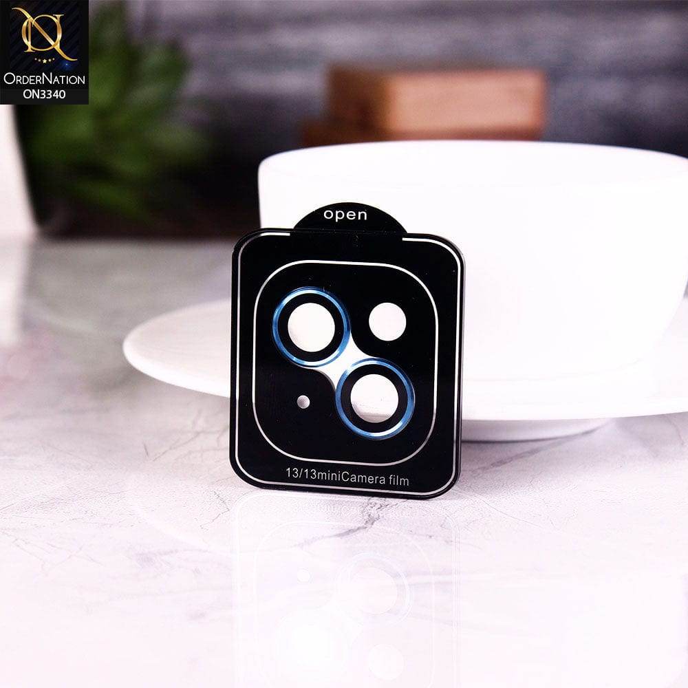 iPhone 13 Protector - Blue - Aluminium Alloy Metal Tempered Glass Camera Protector - Futurestore.pk