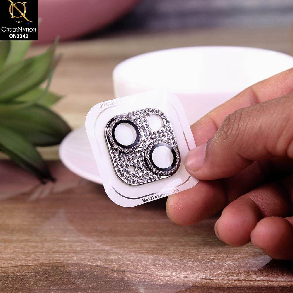 iPhone 13 Protector - Black - Bling Diamond Shockproof Camera Lens Protector - Futurestore.pk