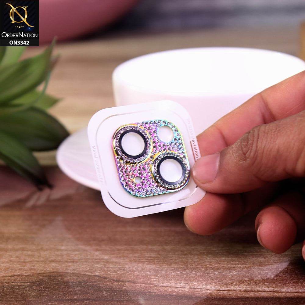 iPhone 13 Protector - Multi - Bling Diamond Shockproof Camera Lens Protector - Futurestore.pk