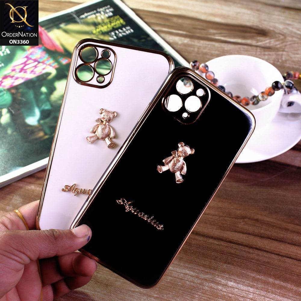 iPhone 13 Cover - Black - 3D Cute Cartoon Gold Electroplating Soft Silicone Camera Protection Case