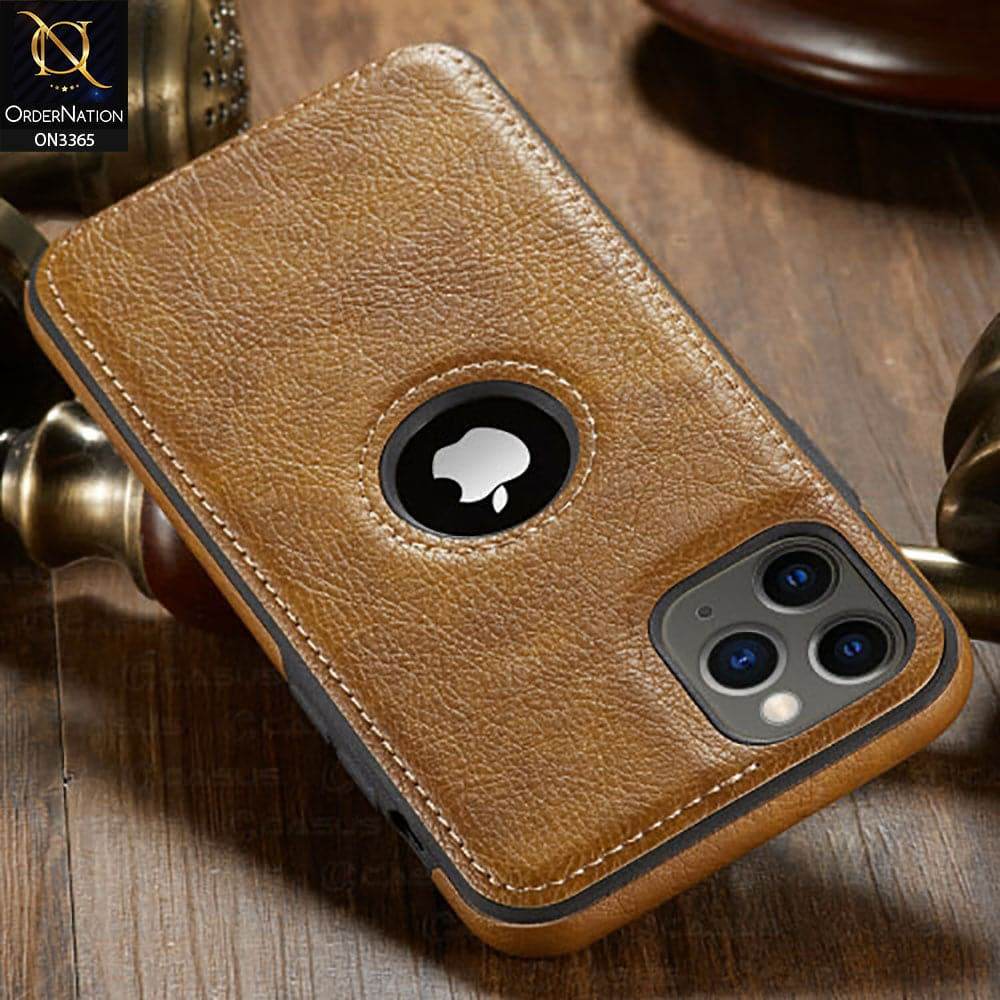 iPhone 13 Cover - Black - Vintage Luxury Business Style TPU Leather Stitching Logo Hole Soft Case - Futurestore.pk
