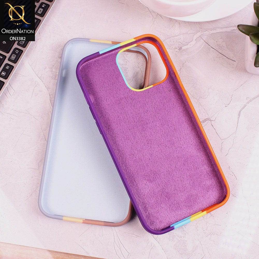 iPhone 13 Cover - Pink - Rainbow Series Ziggy Line Pattern Soft Silicone Case - Futurestore.pk