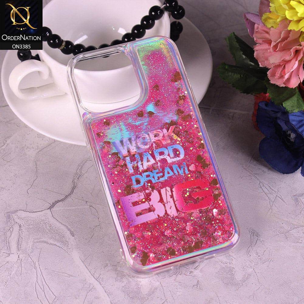 iPhone 13 Cover - Design2 - Trendy Heart Shape Moving Liquid Glitter Shine Soft Borders Case - Futurestore.pk