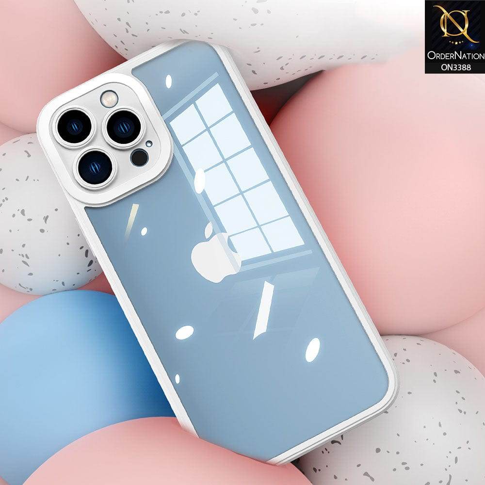 iPhone 13 Cover - Black - Flat Series PC Transparent Back Shell Soft Color Borders Camera Protection Case