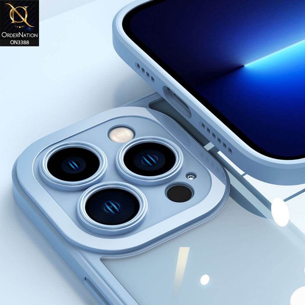 iPhone 13 Cover - Sierra Blue - Flat Series PC Transparent Back Shell Soft Color Borders Camera Protection Case