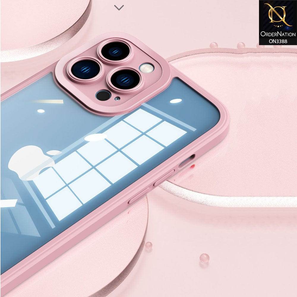 iPhone 13 Cover - Black - Flat Series PC Transparent Back Shell Soft Color Borders Camera Protection Case