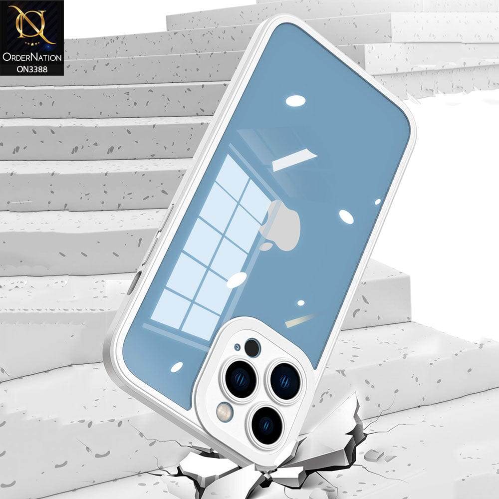 iPhone 13 Cover - Sierra Blue - Flat Series PC Transparent Back Shell Soft Color Borders Camera Protection Case