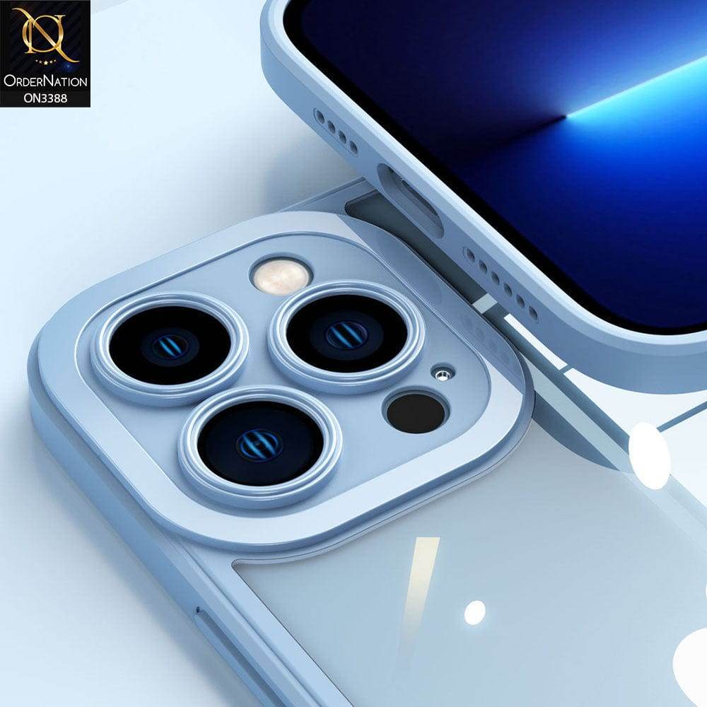 iPhone 13 Cover - Black - Flat Series PC Transparent Back Shell Soft Color Borders Camera Protection Case