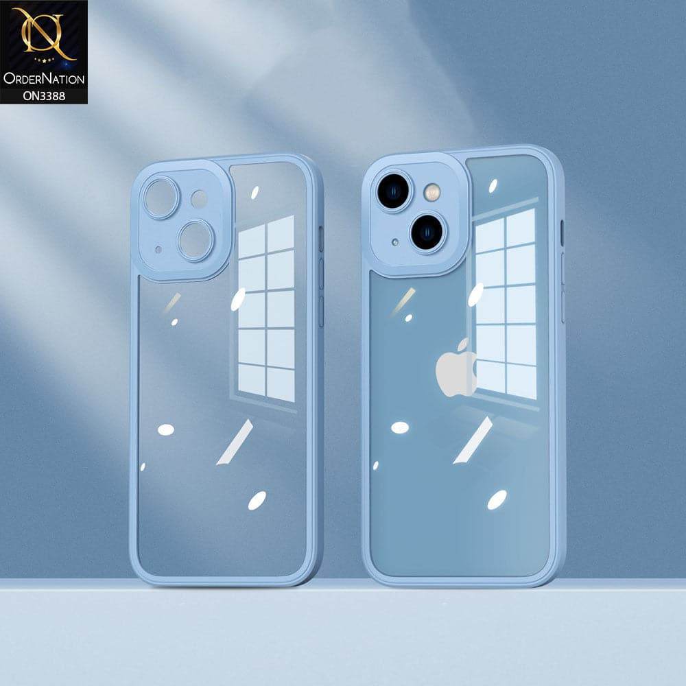 iPhone 13 Cover - Sierra Blue - Flat Series PC Transparent Back Shell Soft Color Borders Camera Protection Case