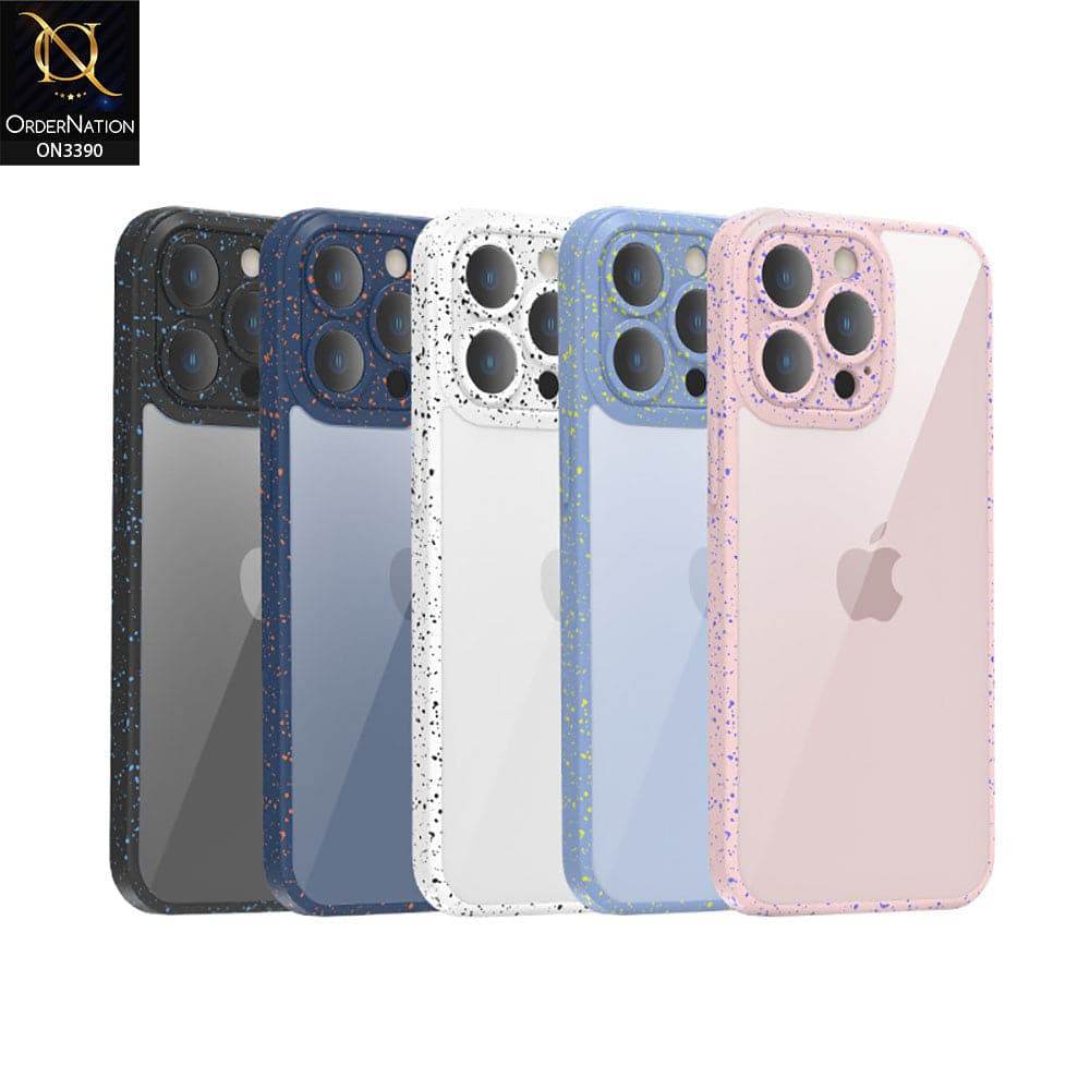 iPhone 13 Cover - Pink - Splash Series Shockproof Transparent Hard Pc Back Soft Borders Camera Protection Case