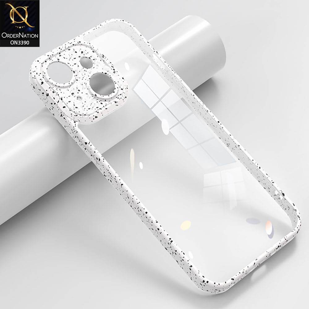 iPhone 13 Cover - White - Splash Series Shockproof Transparent Hard Pc Back Soft Borders Camera Protection Case