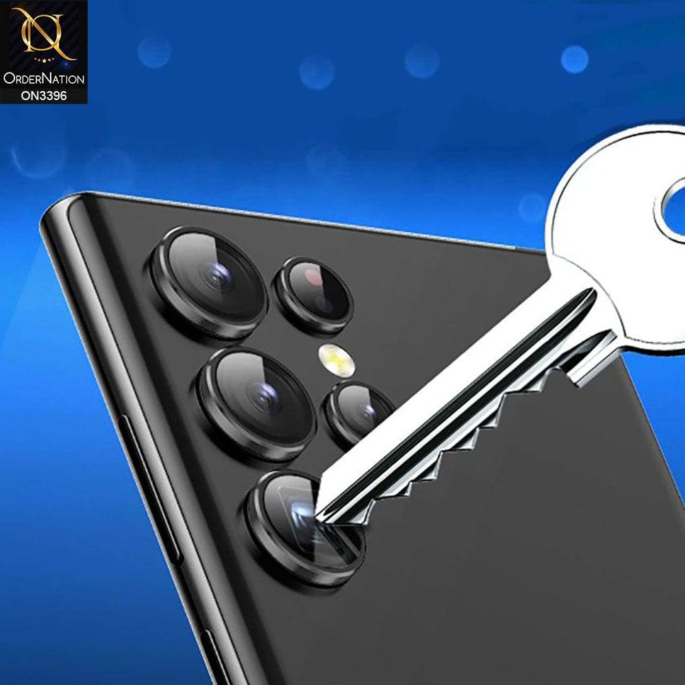 Samsung Galaxy S24 Ultra Camera Protector - Black - Metal Ring Camera Glass Protector - Futurestore.pk