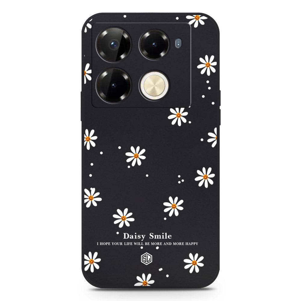 Daisy Smile Design Soft Phone Case - Silica Gel Case - Black - Infinix Note 40 Pro - Futurestore.pk