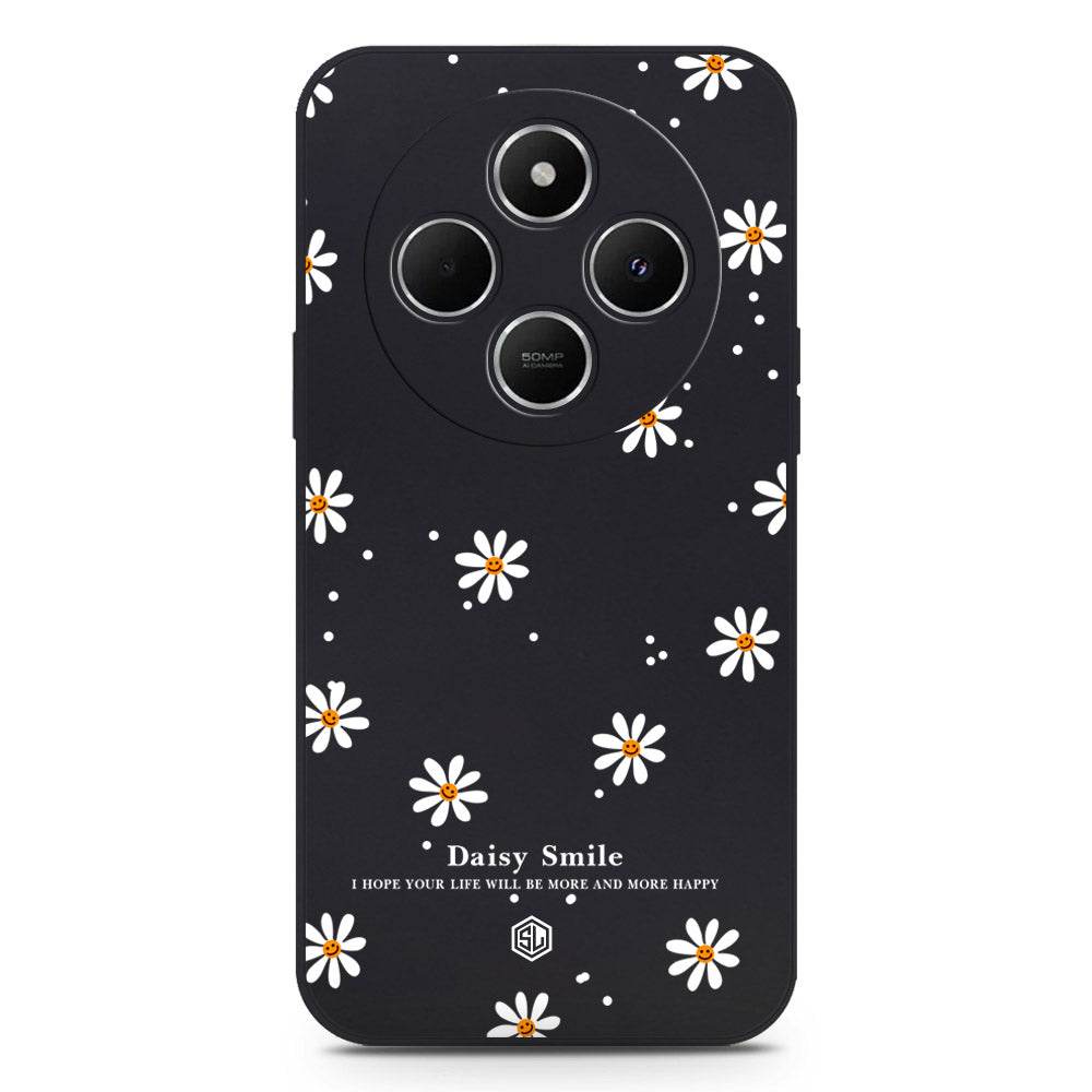 Daisy Smile Design Soft Phone Case - Silica Gel Case - Black - Xiaomi Redmi 14C - Futurestore.pk