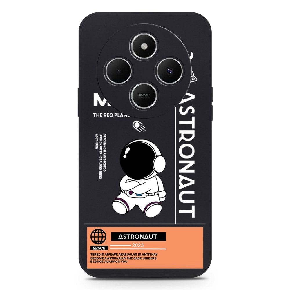 Astronaut Series Design Soft Phone Case - Silica Gel Case - Black - Xiaomi Redmi 14C - Futurestore.pk
