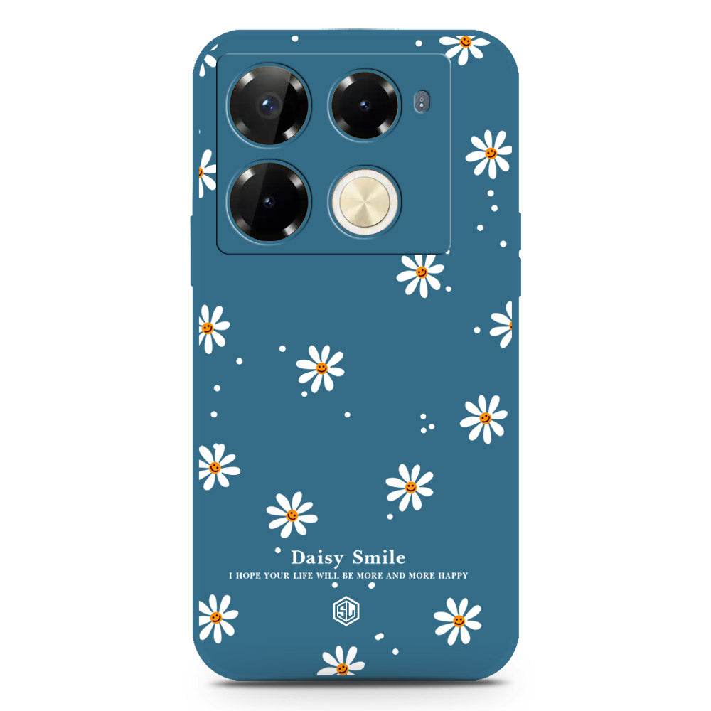 Daisy Smile Design Soft Phone Case - Silica Gel Case - Blue - Infinix Note 40 Pro - Futurestore.pk
