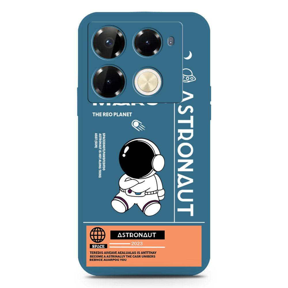 Astronaut Series Design Soft Phone Case - Silica Gel Case - Blue - Infinix Note 40 Pro - Futurestore.pk