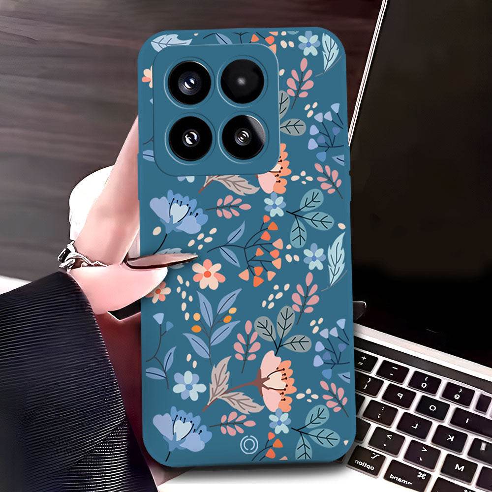 Xiaomi 15 Cover - Blue - D1 - ONation Floral Series - HQ Liquid Silicone Soft Case - Futurestore.pk
