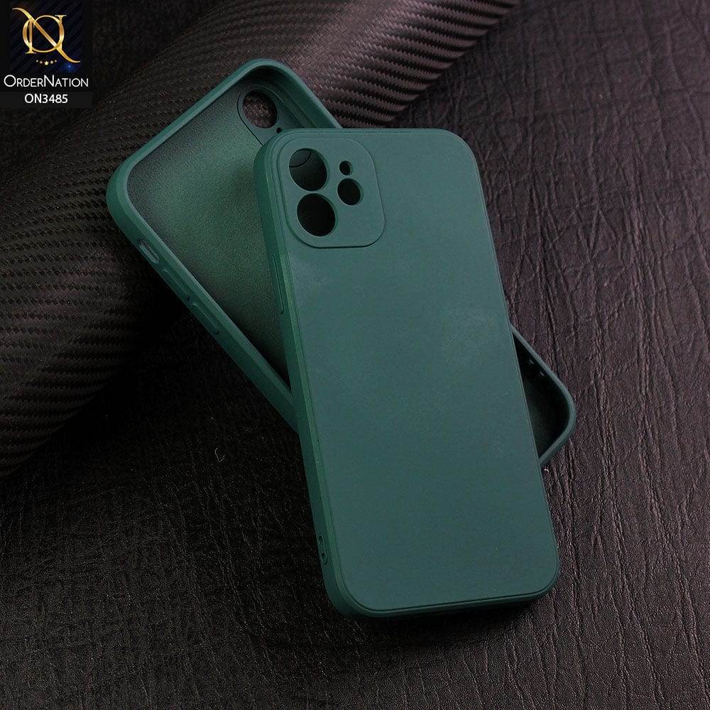 iPhone 11 Cover - Dark Green - ONation Silica Gel Series - HQ Liquid Silicone Elegant Colors Camera Protection Soft Case U6 - Futurestore.pk