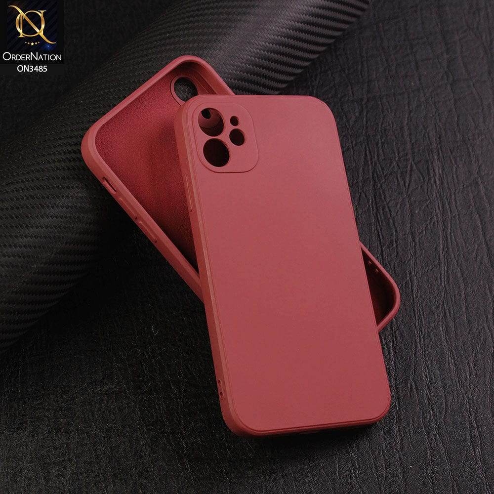 iPhone 11 Cover - Red - ONation Silica Gel Series - HQ Liquid Silicone Elegant Colors Camera Protection Soft Case - Futurestore.pk