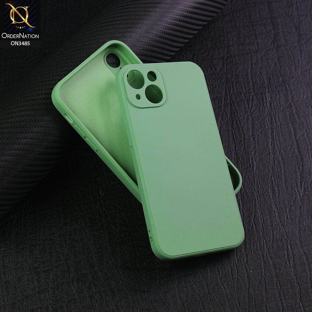 iPhone 13 Cover - Light Green - ONation Silica Gel Series - HQ Liquid Silicone Elegant Colors Camera Protection Soft Case - Futurestore.pk