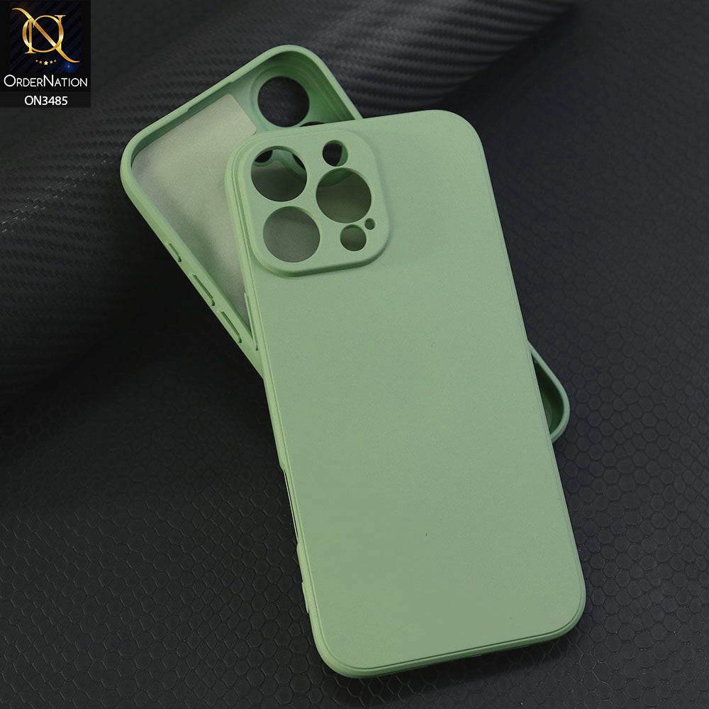 iPhone 16 Pro Max Cover - Light Green - ONation Silica Gel Series - HQ Liquid Silicone Elegant Colors Camera Protection Soft Case - Futurestore.pk