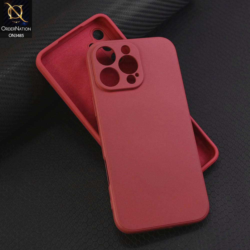iPhone 16 Pro Max Cover - Red - ONation Silica Gel Series - HQ Liquid Silicone Elegant Colors Camera Protection Soft Case - Futurestore.pk