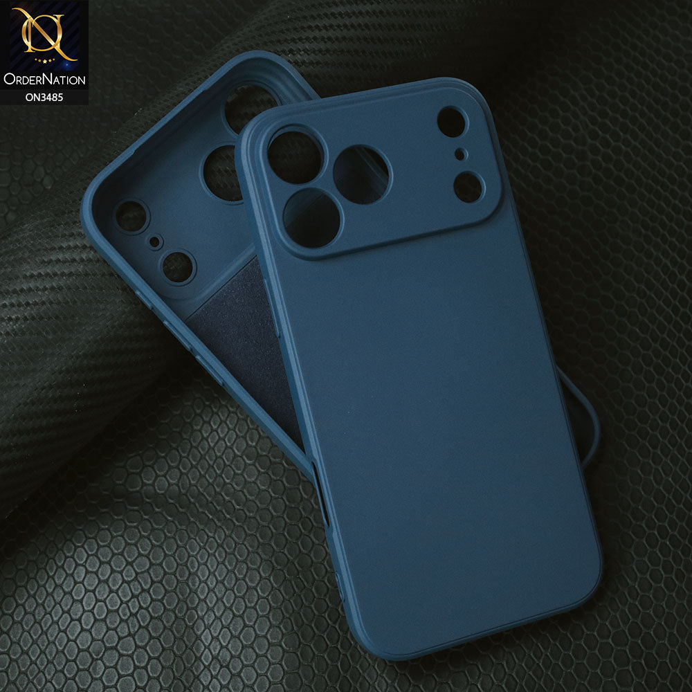 iPhone 17 Pro Max Cover - Blue - ONation Silica Gel Series - HQ Liquid Silicone Elegant Colors Camera Protection Soft Case