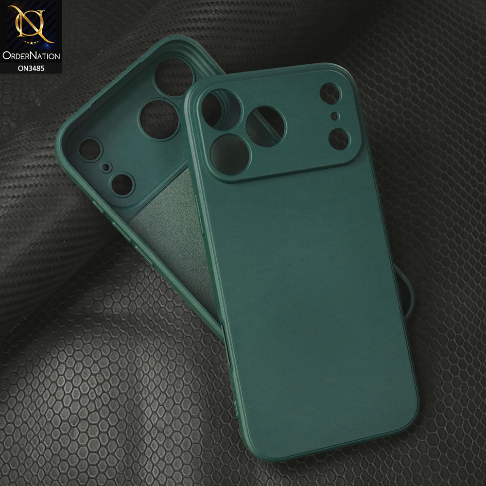 iPhone 17 Pro Max Cover - Dark Green - ONation Silica Gel Series - HQ Liquid Silicone Elegant Colors Camera Protection Soft Case
