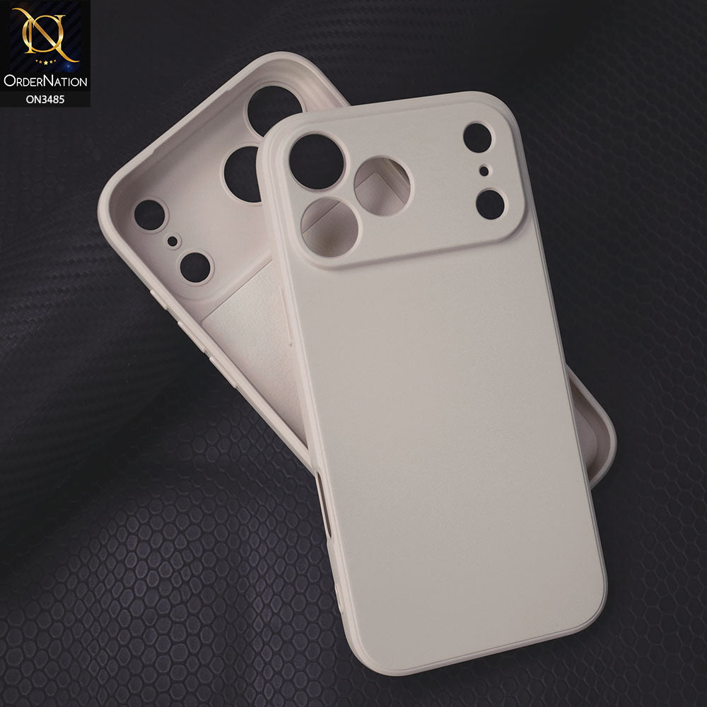 iPhone 17 Pro Max Cover - Off White - ONation Silica Gel Series - HQ Liquid Silicone Elegant Colors Camera Protection Soft Case