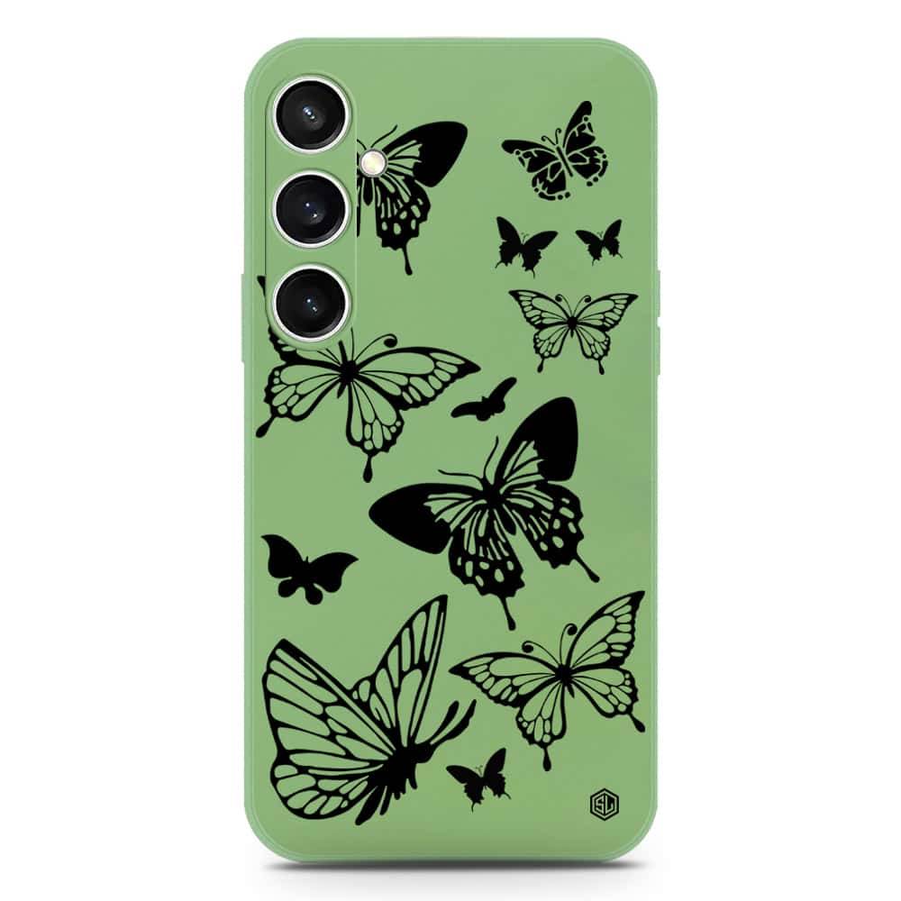 Cute Butterfly Design Soft Phone Case - Silica Gel Case - LightGreen - Samsung Galaxy S23 FE - Futurestore.pk