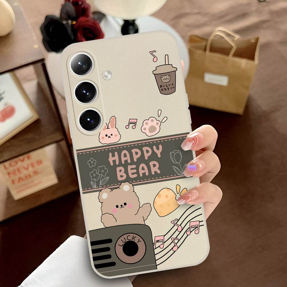 Samsung Galaxy A16 Cover - Off White - D1 - ONation Happy Cute Series - HQ Liquid Silicone Soft Case - Futurestore.pk