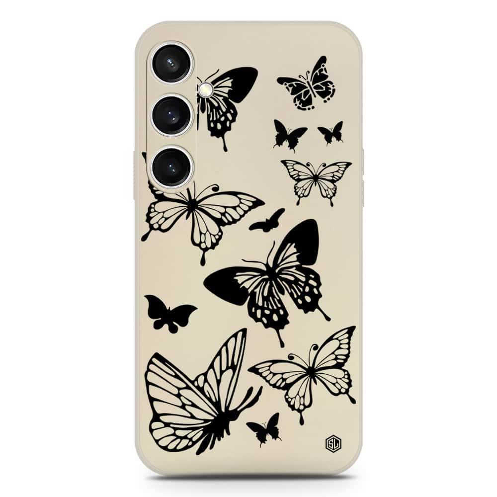Cute Butterfly Design Soft Phone Case - Silica Gel Case - Offwhite - Samsung Galaxy S23 FE - Futurestore.pk