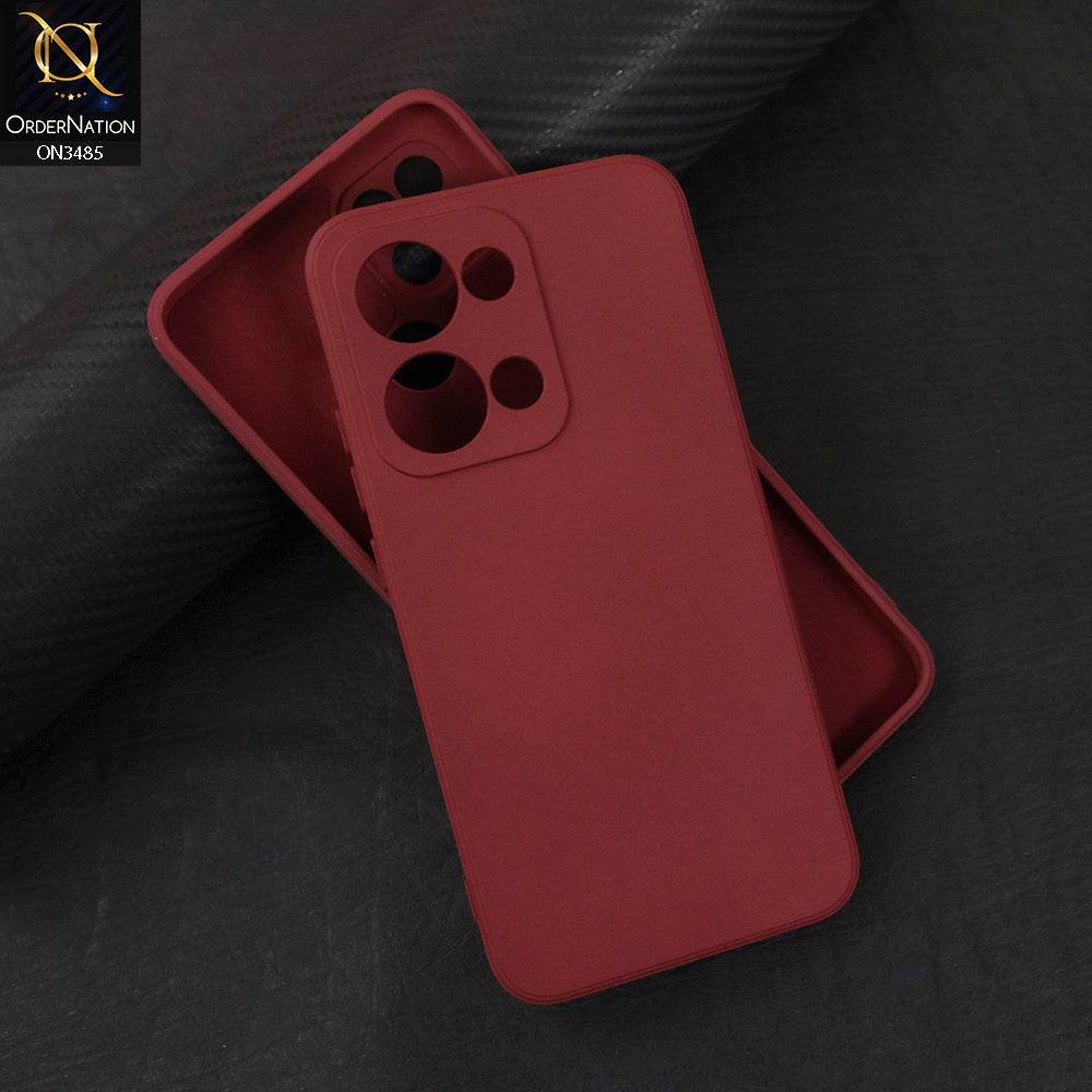 Oppo Reno 13 Cover - Red - ONation Silica Gel Series - HQ Liquid Silicone Elegant Colors Camera Protection Soft Case - Futurestore.pk