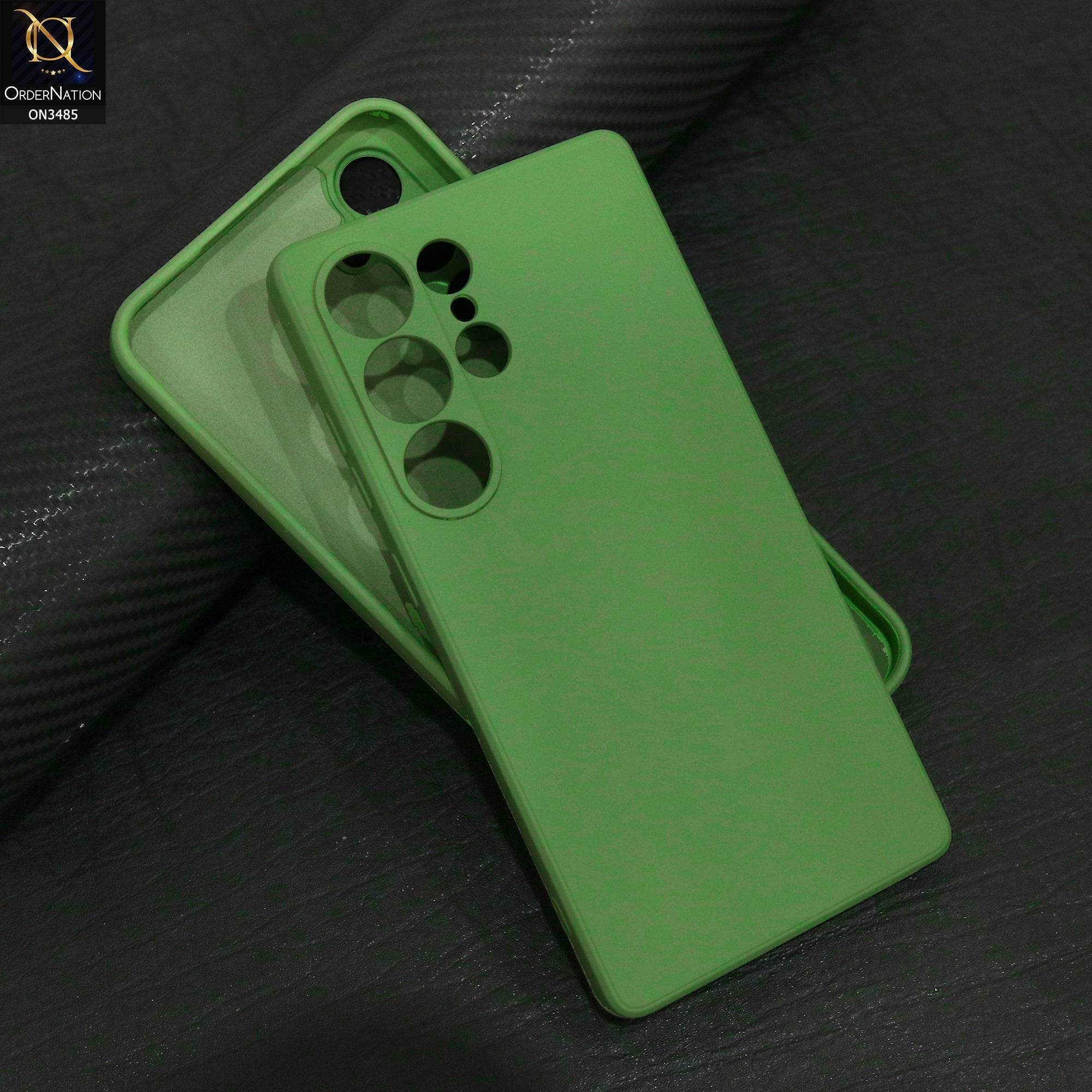 Samsung Galaxy S25 Ultra Cover - Light Green - ONation Silica Gel Series - HQ Liquid Silicone Elegant Colors Camera Protection Soft Case - Futurestore.pk