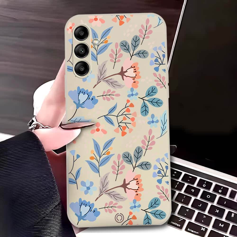 Samsung Galaxy A36 Cover - Off White - D1 - ONation Floral Series - HQ Liquid Silicone Soft Case - Futurestore.pk