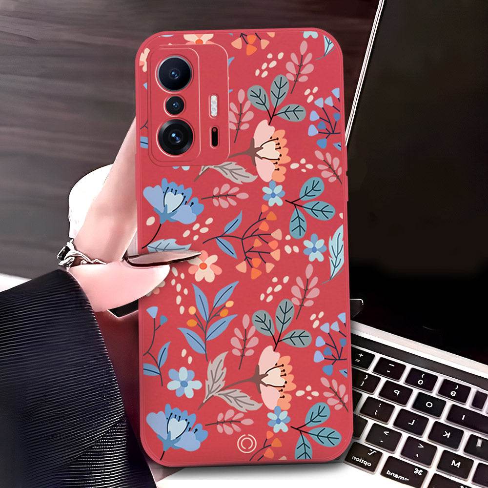 Samsung Galaxy S24 Ultra Cover - Red - D1 - ONation Floral Series - HQ Liquid Silicone Soft Case - Futurestore.pk