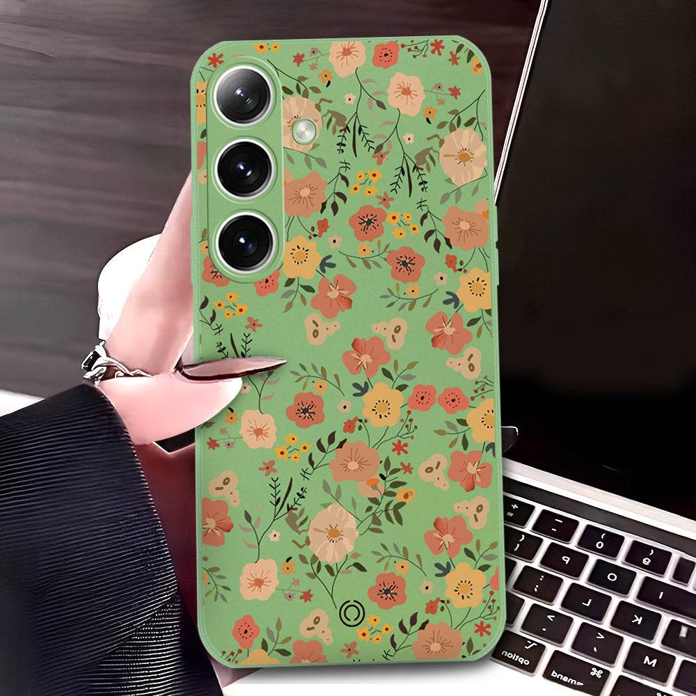 Samsung Galaxy A16 Cover - Light Green - D3 - ONation Floral Series - HQ Liquid Silicone Soft Case - Futurestore.pk