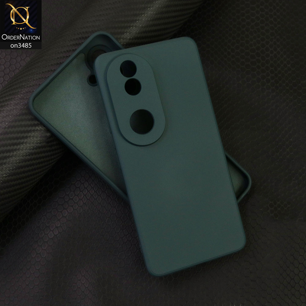 Vivo V50 Cover - Dark Green - ONation Silica Gel Series - HQ Liquid Silicone Elegant Colors Camera Protection Soft Case