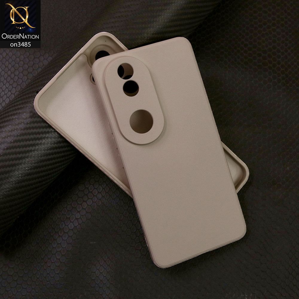 Vivo V50 Cover - Off White - ONation Silica Gel Series - HQ Liquid Silicone Elegant Colors Camera Protection Soft Case