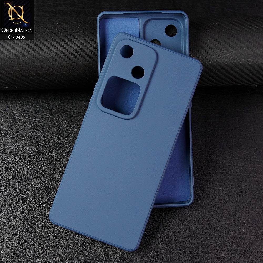 Vivo V30 Cover - Blue - ONation Silica Gel Series - HQ Liquid Silicone Elegant Colors Camera Protection Soft Case - Futurestore.pk