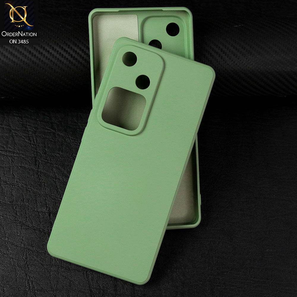 Vivo V30 Cover - Light Green - ONation Silica Gel Series - HQ Liquid Silicone Elegant Colors Camera Protection Soft Case - Futurestore.pk