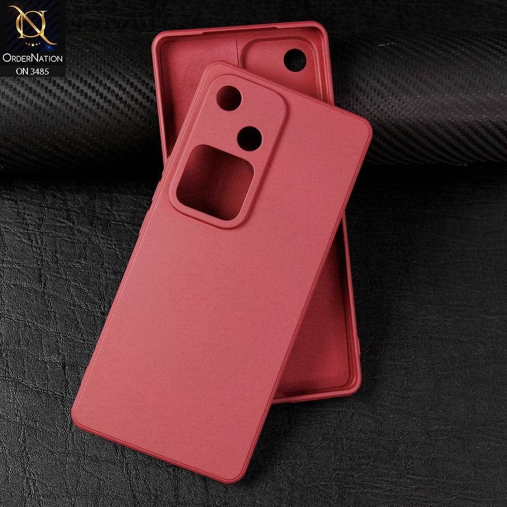 Vivo V30 Cover - Red - ONation Silica Gel Series - HQ Liquid Silicone Elegant Colors Camera Protection Soft Case - Futurestore.pk