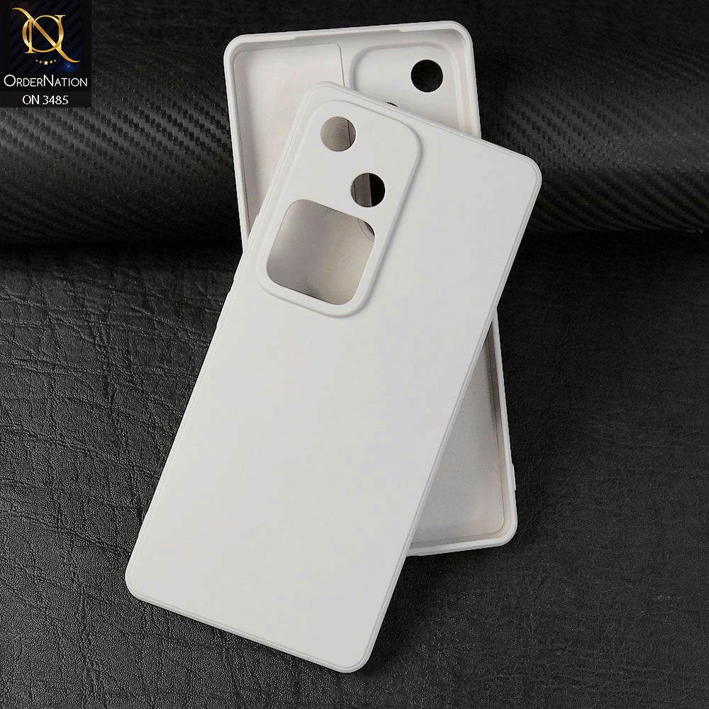 Vivo V30 Cover - Off White - ONation Silica Gel Series - HQ Liquid Silicone Elegant Colors Camera Protection Soft Case - Futurestore.pk